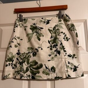 Abercrombie & Fitch Green and Cream Floral Mini Skirt